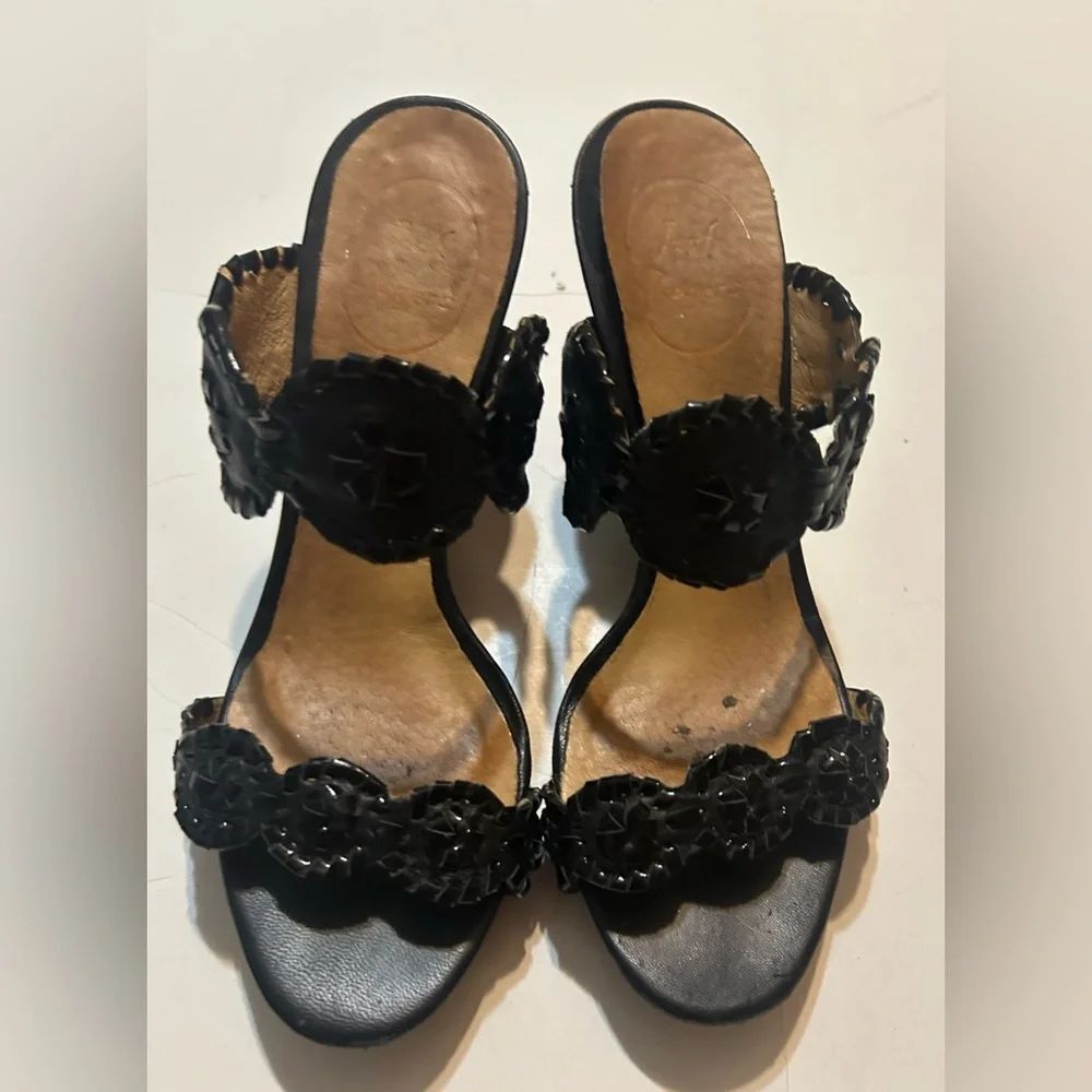 Jack Rogers Luccia Wedge
Platform Sandal Black w/Patent
Leather Size 7